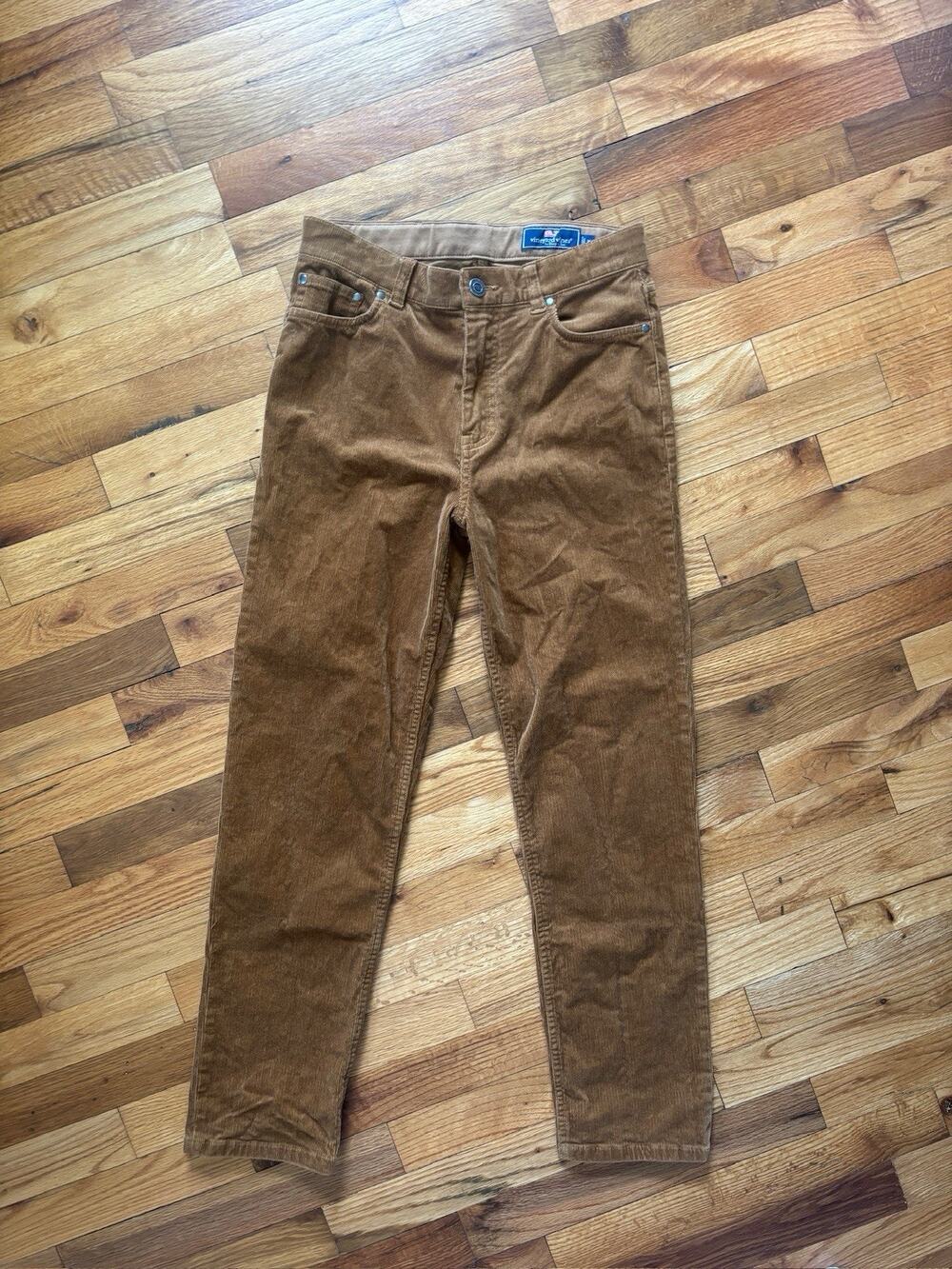 Vineyard Vines Boys 16 Brown Corduroy Pants Preppy Academia Classic Fall Holiday